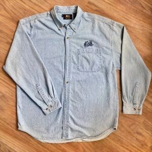 VINTAGE Dish Network Denim Shirt